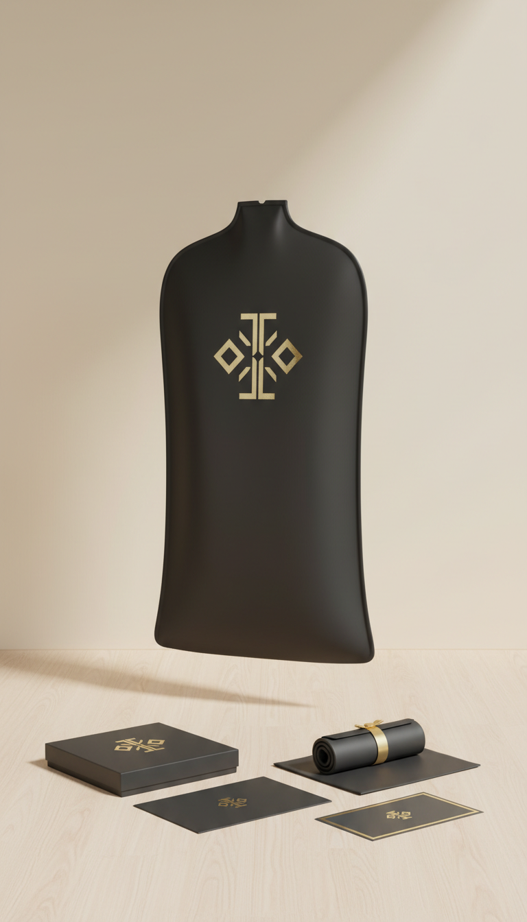 Matte Black Garment Bag with Gold Foil Logo