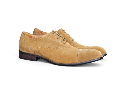 Cap Toe Suede Lace-up Shoe