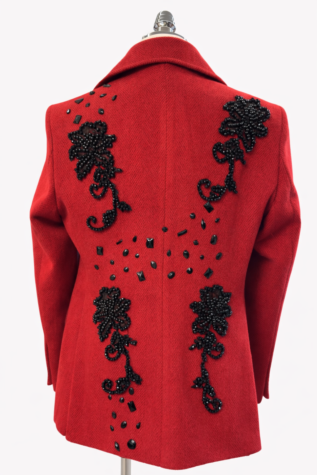 Luxury Handcrafted Red Statement Coat – view 8