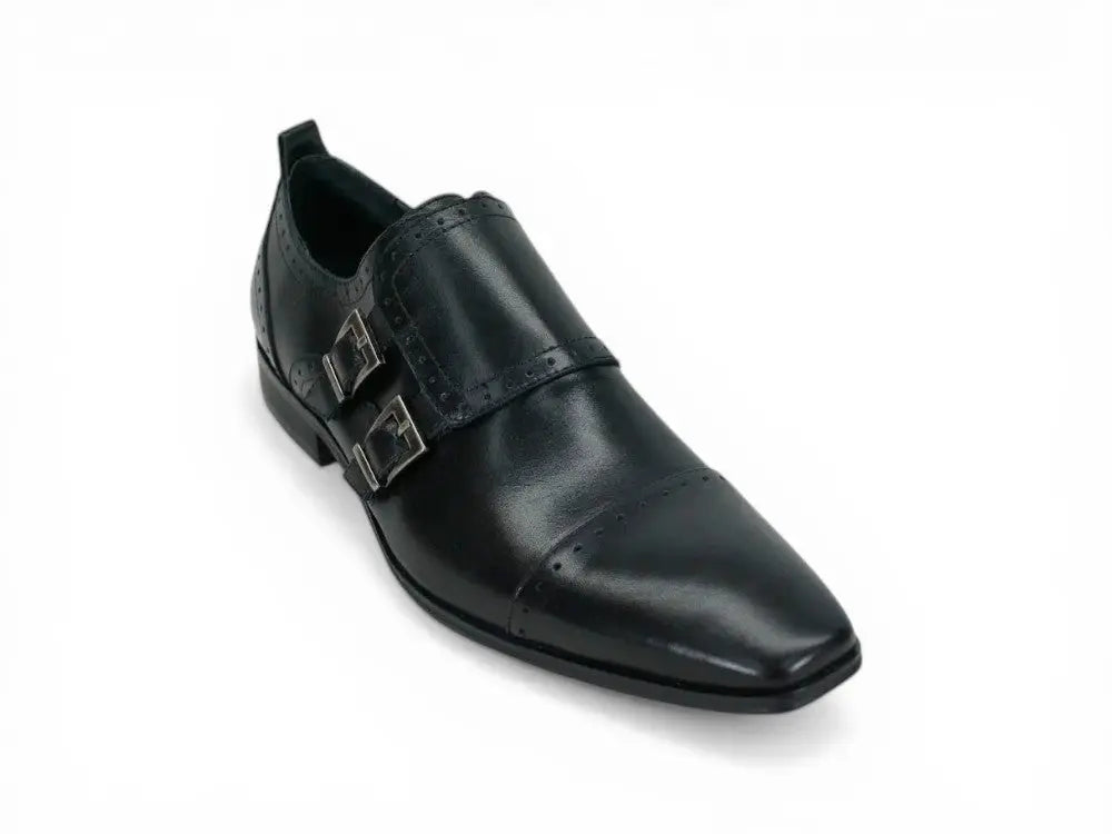 Double Monk Buckle Cap Toe