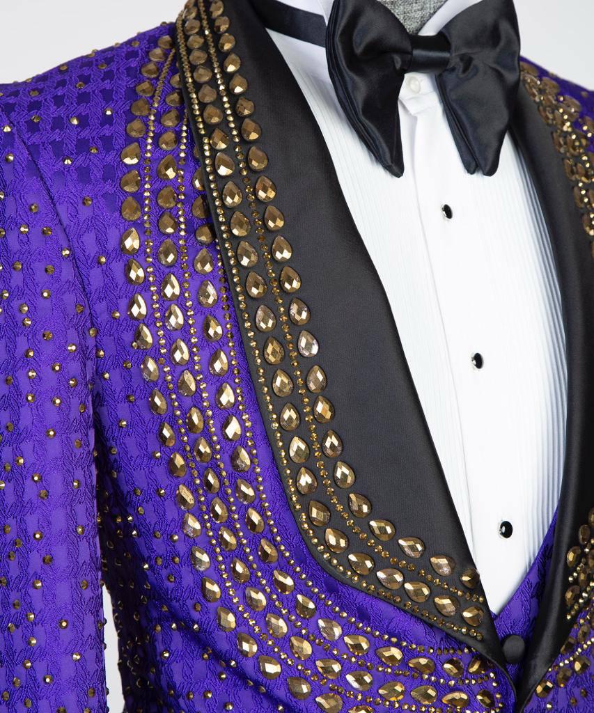 Jewelry Ornament Tuxedo – Purple & Gold – view 6