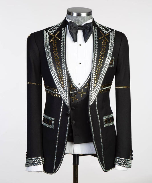 Jewelry Ornament Tuxedo ā Black & Gold III ā view 2