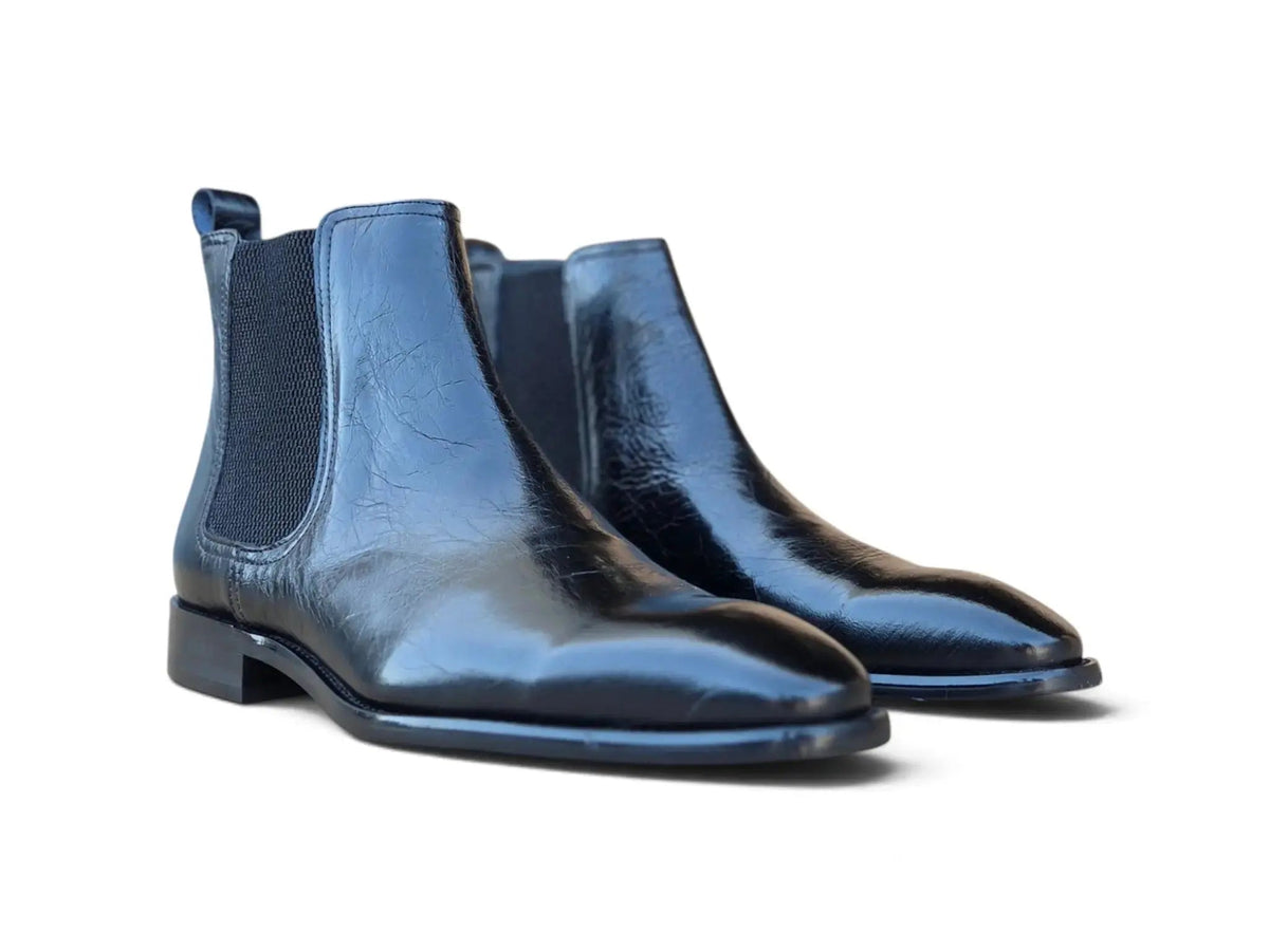 Loren Textured Patent Leather Chelsea Boot