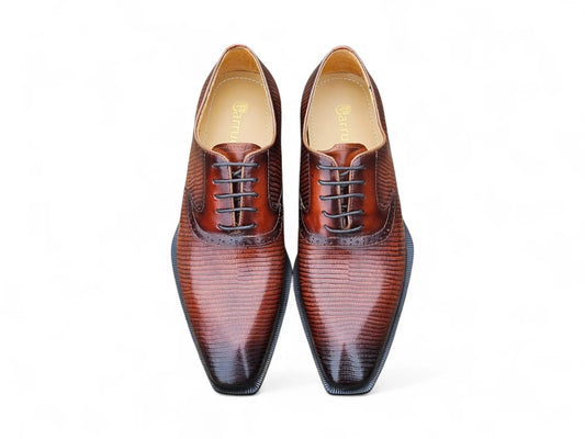 Milano Lizard Embossed Oxford Dress Shoes
