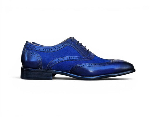 Mixed Media Burnished Wingtip Oxford