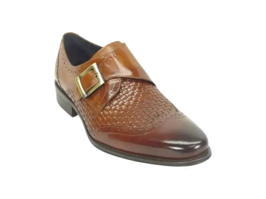 Single Monk Leather Braided Shoe
