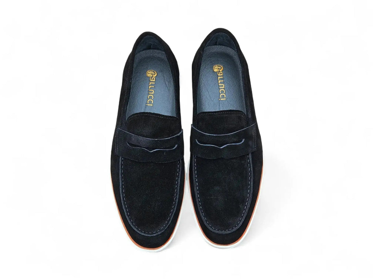 Supple Suede Penny Loafer with Sporty Sole