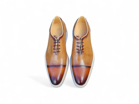 Two Tone Cap toe Calfskin Oxford