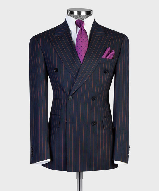 Prestige Collection Silver Grey Pinstripe Double-Breasted Suit product image 2
