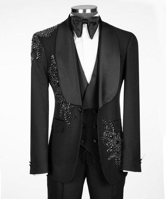 Obsidian Crystal Shawl Lapel Tuxedo – view 2
