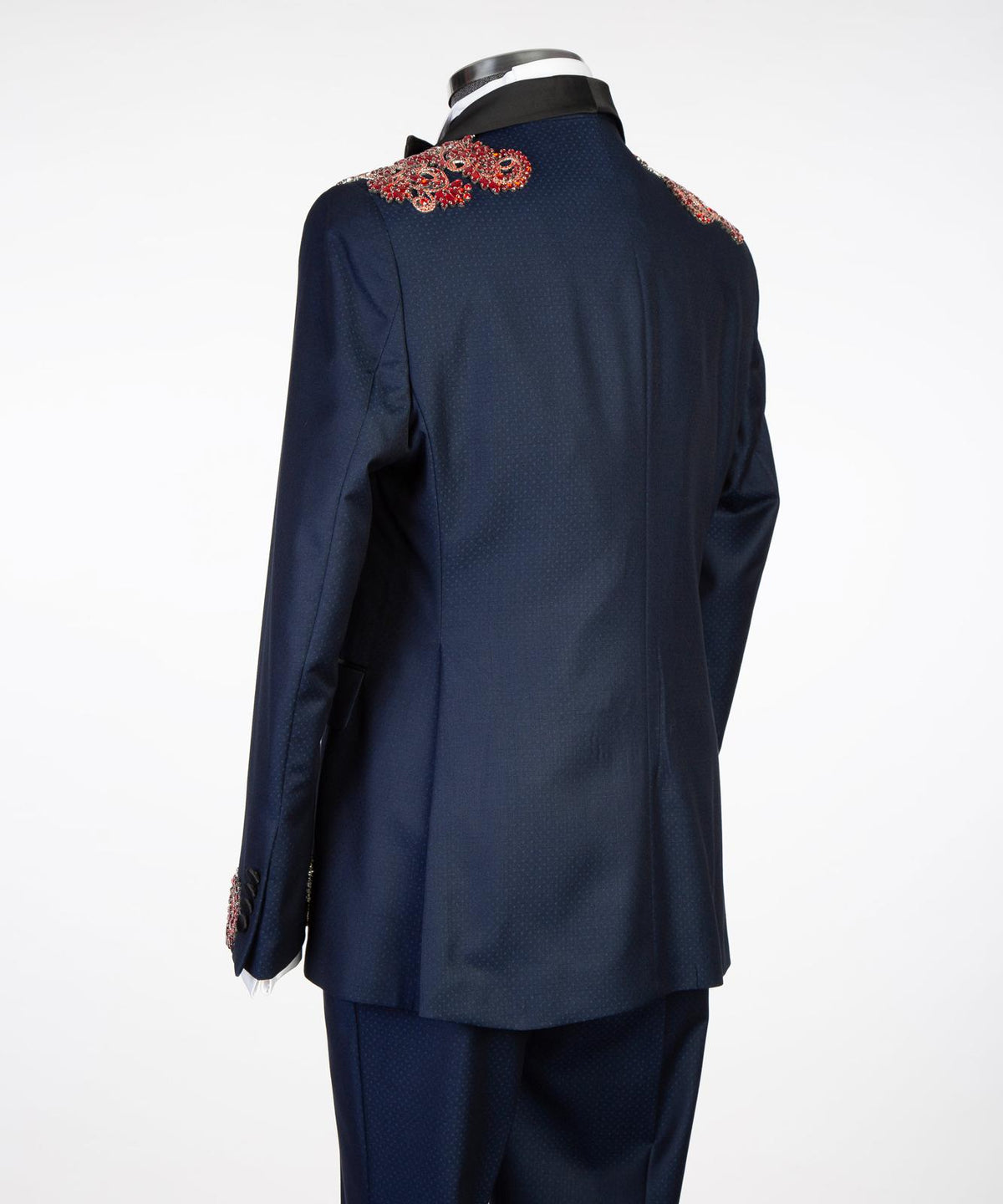 Midnight Bloom Embellished Tuxedo – Blue/Red – view 7