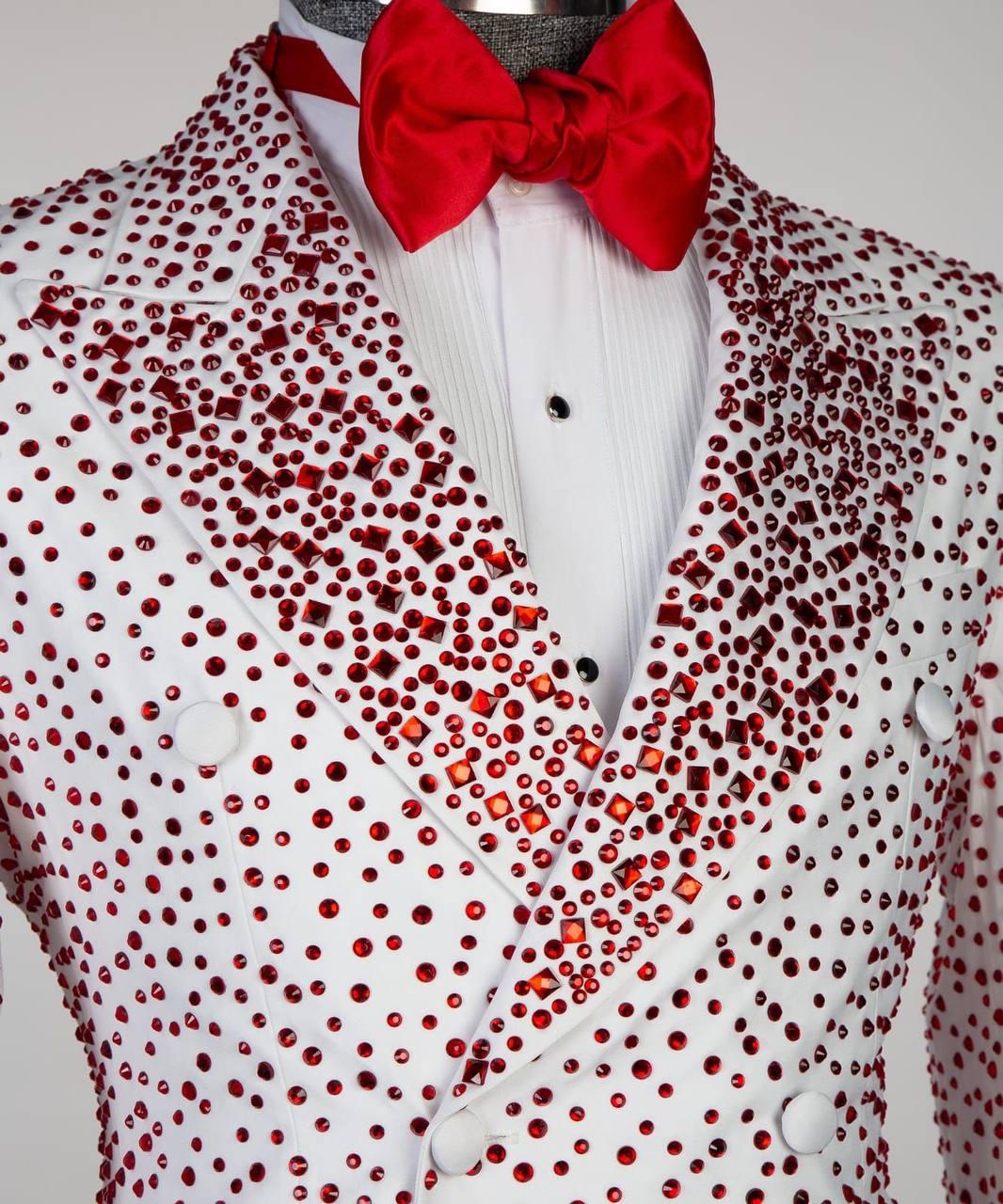 Red Elegance Tuxedo – White & Red – view 3
