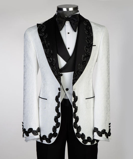 Wht / Blk Stone Detail Tux