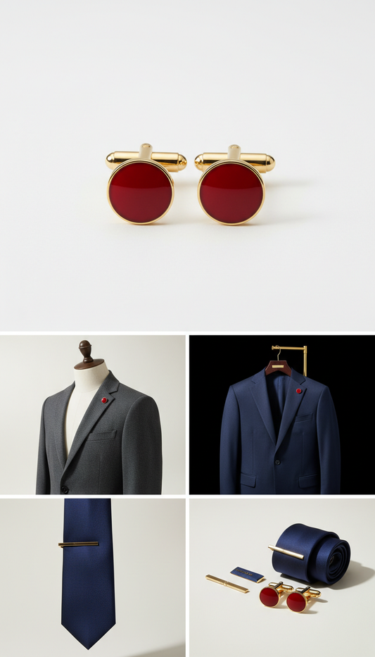 Scarlet Enamel Cufflinks