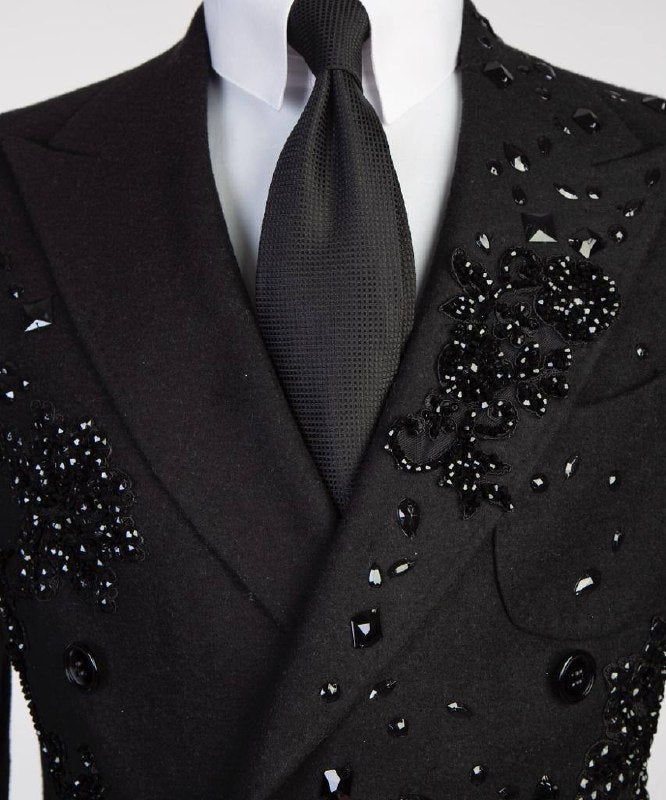 Pearl Ornament Coat – Black – view 4
