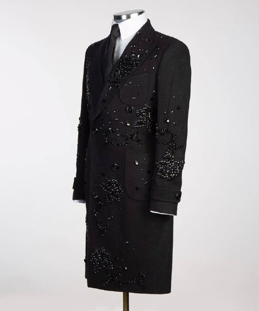 Pearl Ornament Coat Black