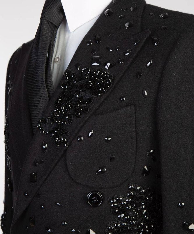 Pearl Ornament Coat – Black – view 5