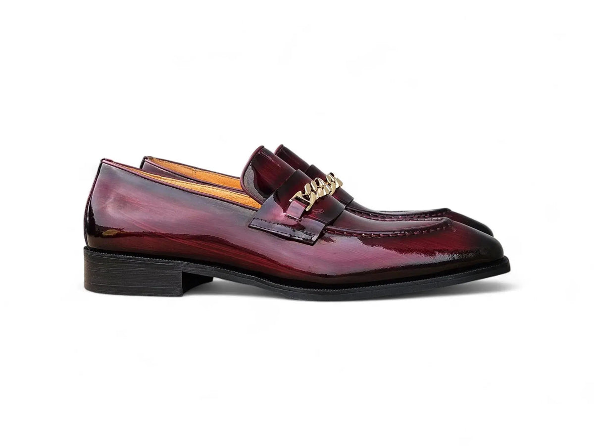 Amber Patent Leather Chain Loafer