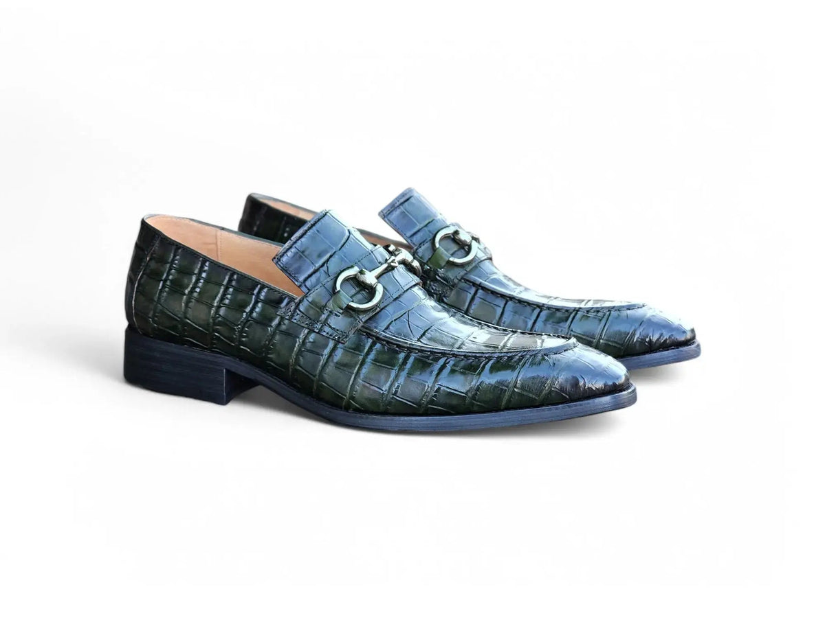 Buckle Loafer w Gator Embossed Leather