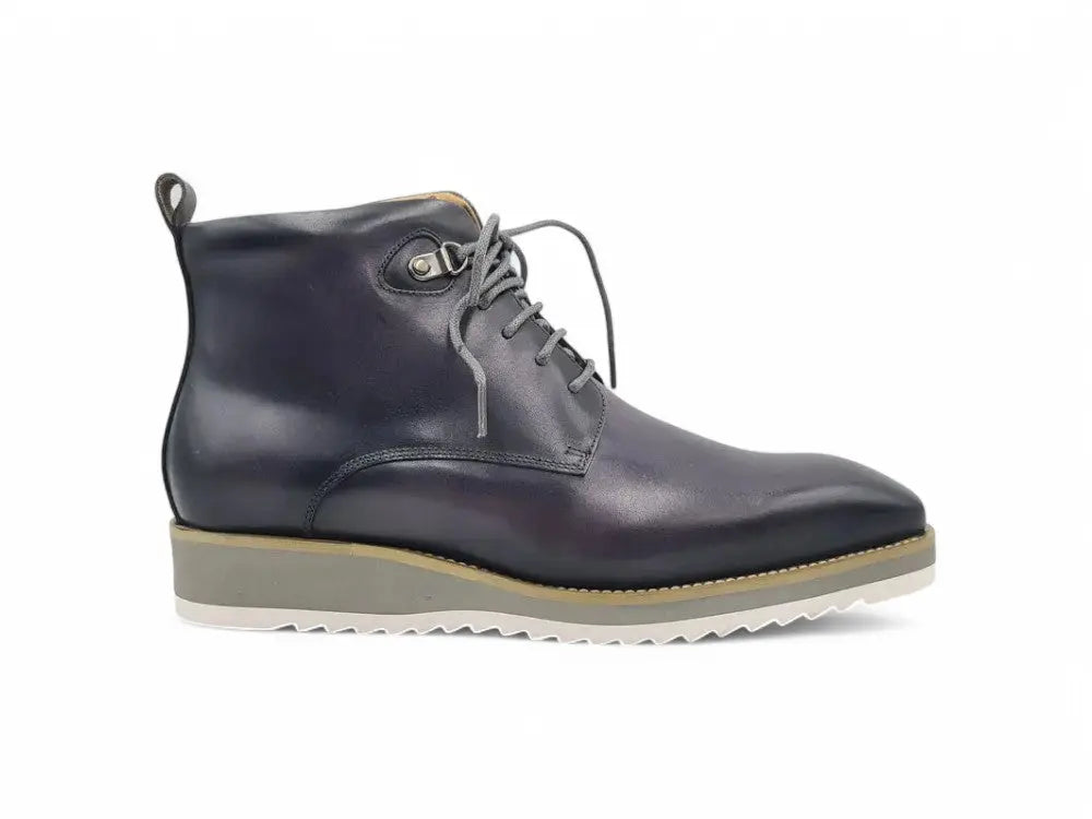 Burnished Calfskin Lace-Up Boot