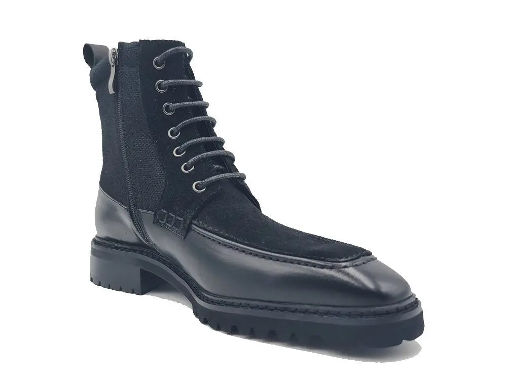 Lace-up Boot with Side Zipper