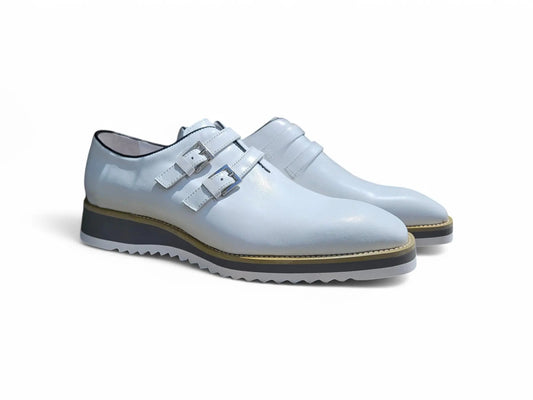 Burnished Double Monk Whole Cut Shoe