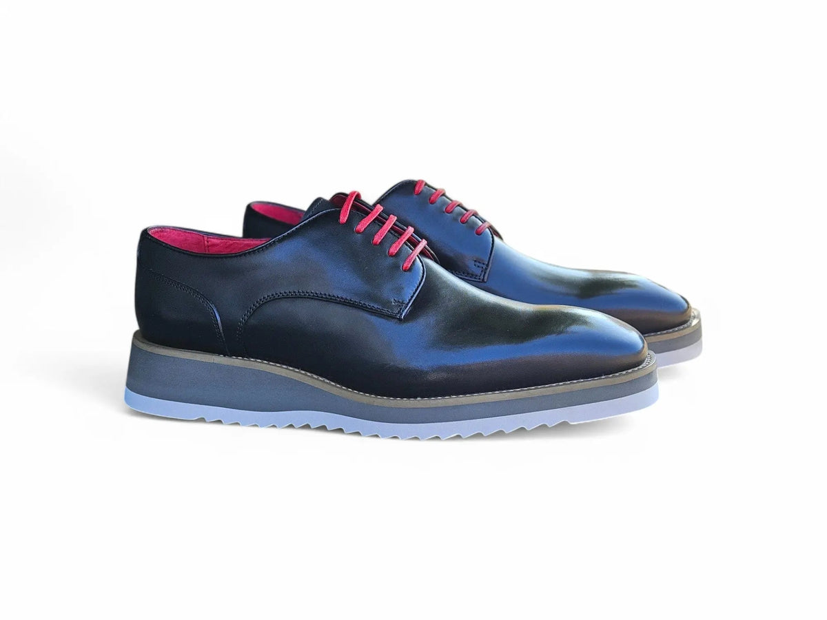 Burnished Lace-up Leather Derby
