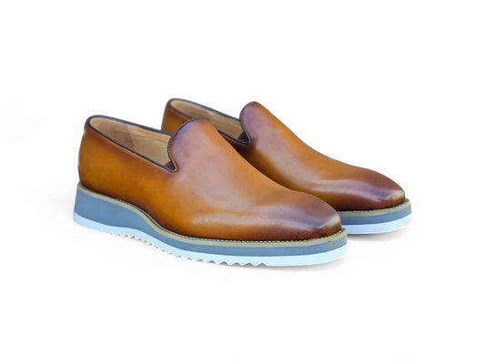 Burnished Wholecut Loafer Lightweight Sole