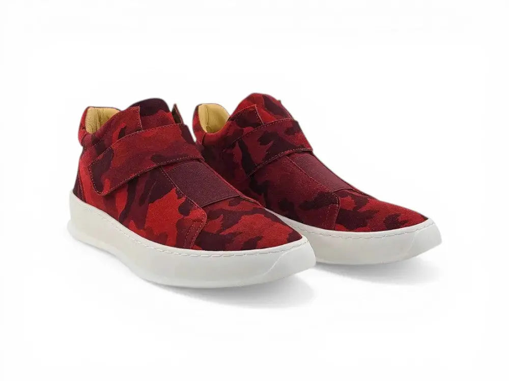 Camouflage Printed Suede Sneakers