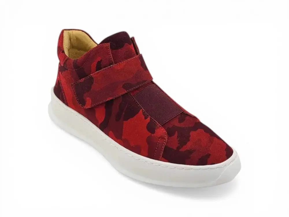 Camouflage Printed Suede Sneakers