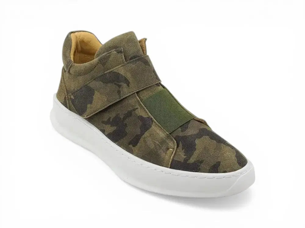 Camouflage Printed Suede Sneakers