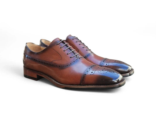 Cap Toe Lace-up in Leather Sole