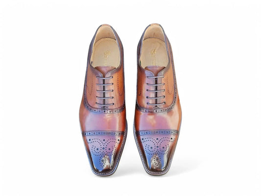 Cap Toe Lace-up in Leather Sole