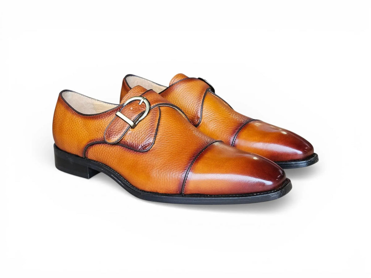 Cap Toe Monk Strap Shoes