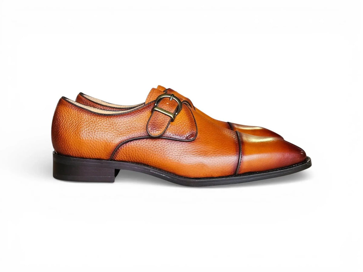 Cap Toe Monk Strap Shoes