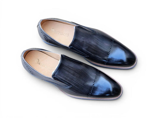 Chic Patina Finish Calfskin Slip-on