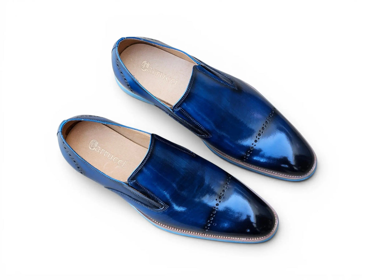 Chic Patina Finish Calfskin Slip-on