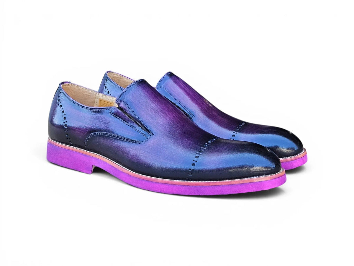 Chic Patina Finish Calfskin Slip-on