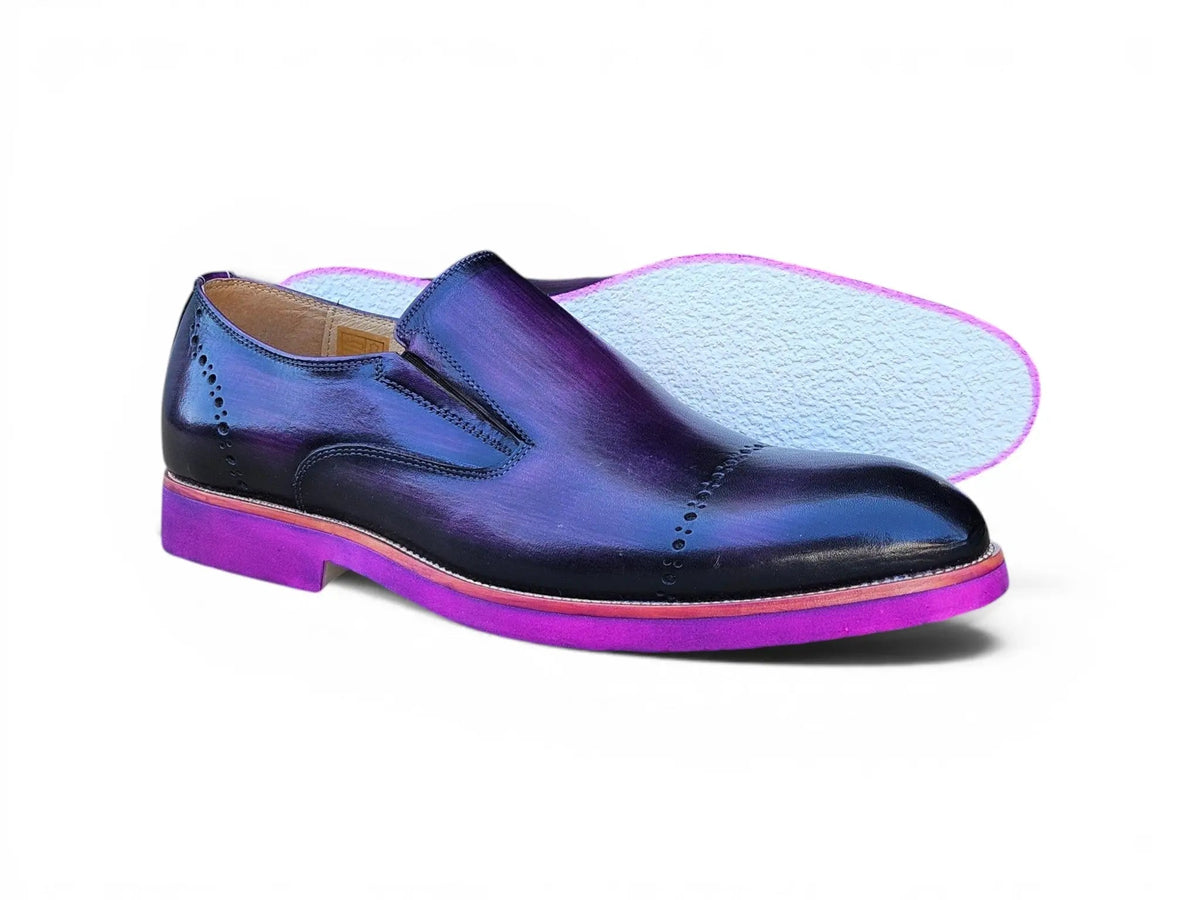 Chic Patina Finish Calfskin Slip-on
