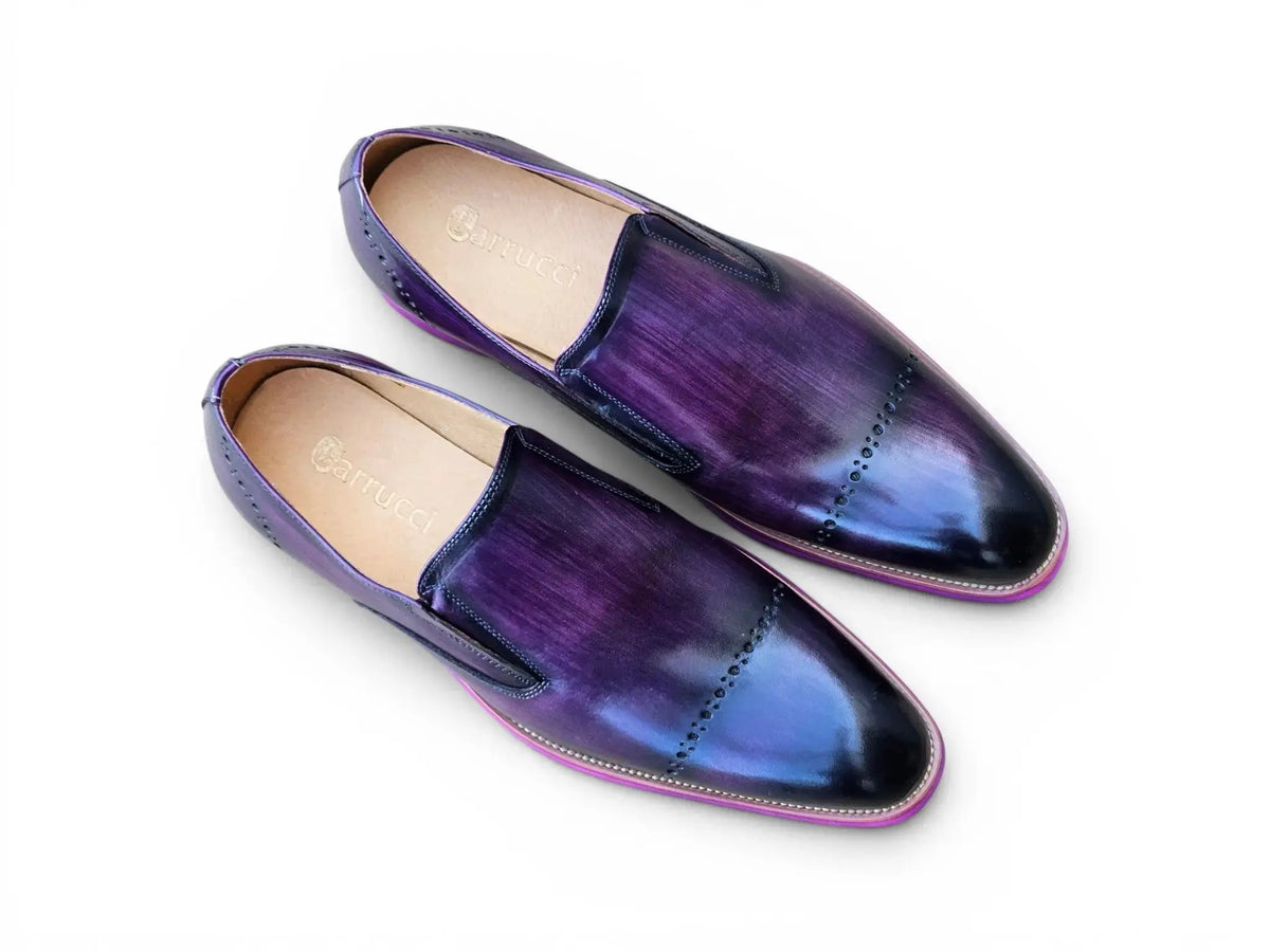 Chic Patina Finish Calfskin Slip-on