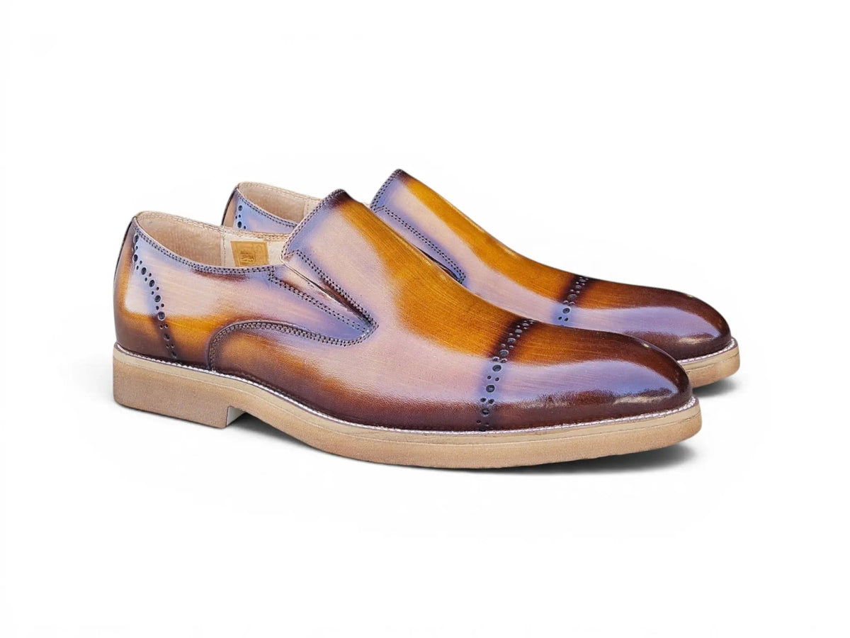 Chic Patina Finish Calfskin Slip-on