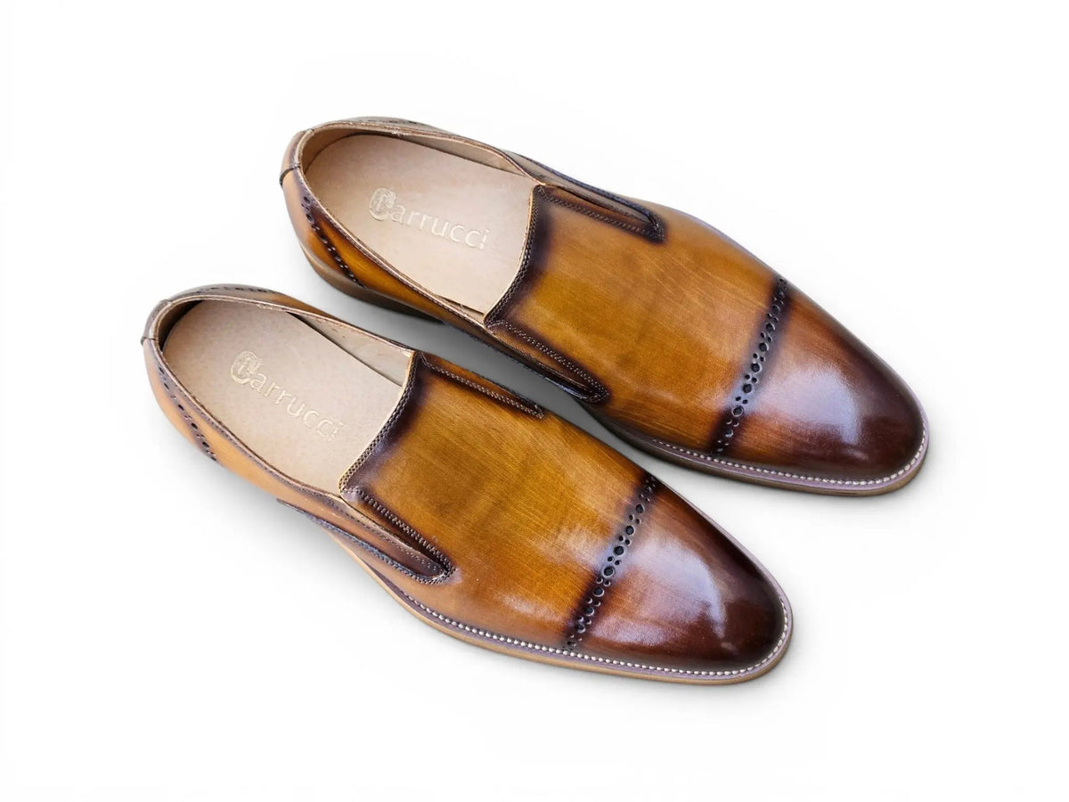 Chic Patina Finish Calfskin Slip-on
