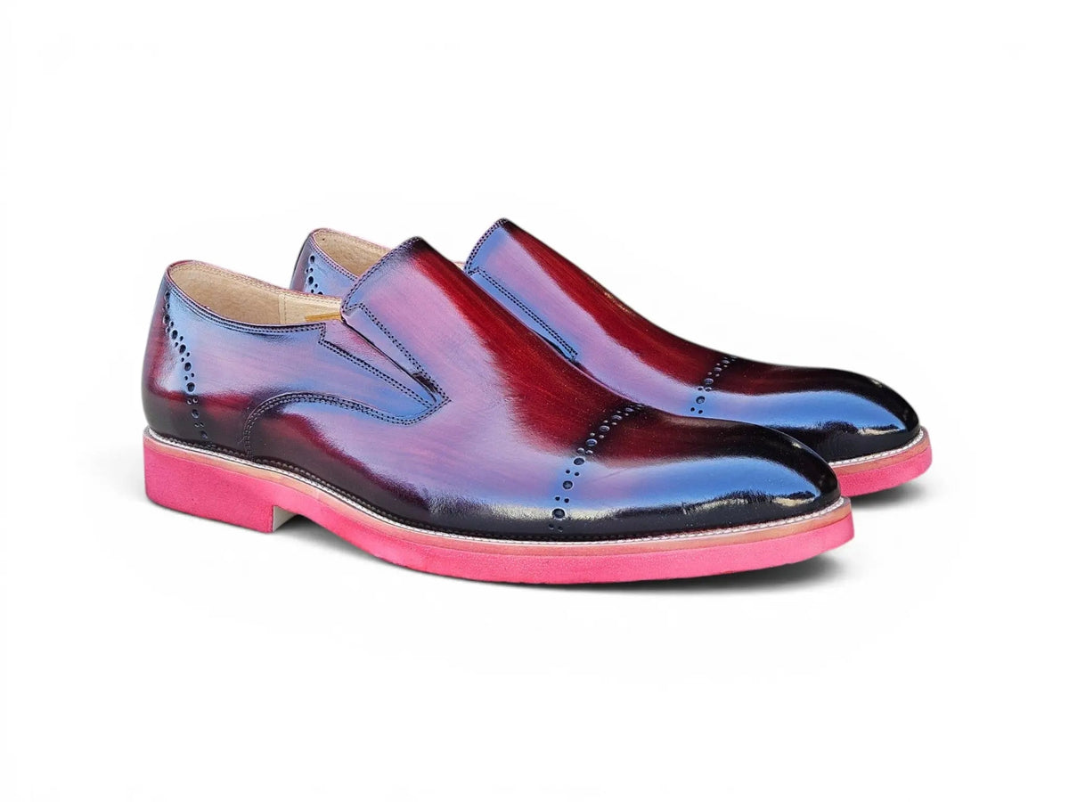 Chic Patina Finish Calfskin Slip-on