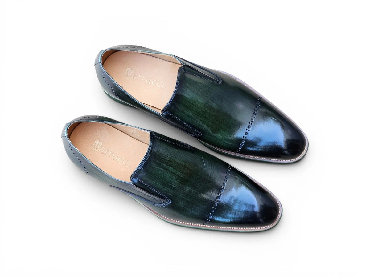 Chic Patina Finish Calfskin Slip-on