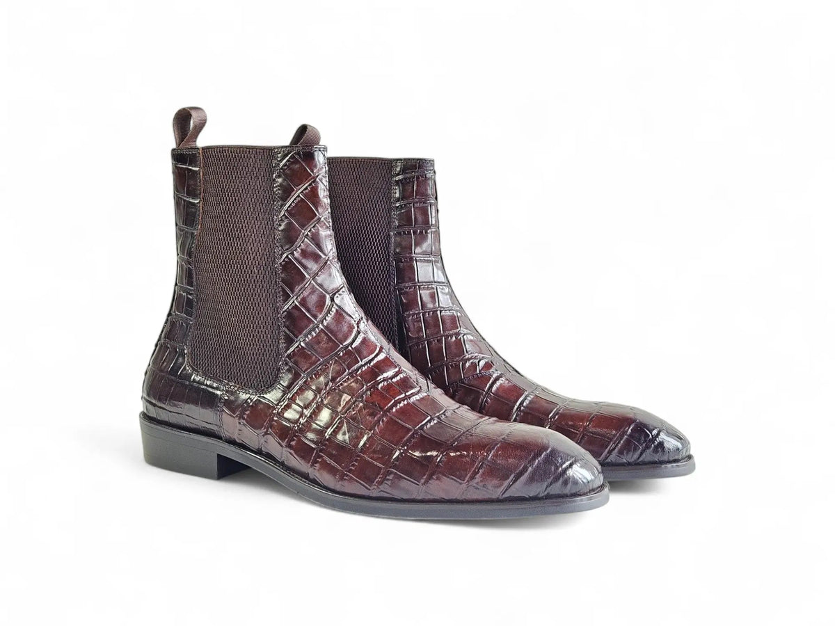 Crocodile Embossed Chelsea Boot