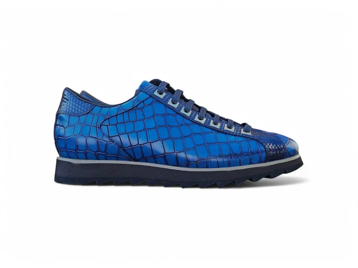 Crocodile Embossed Leather Sneaker