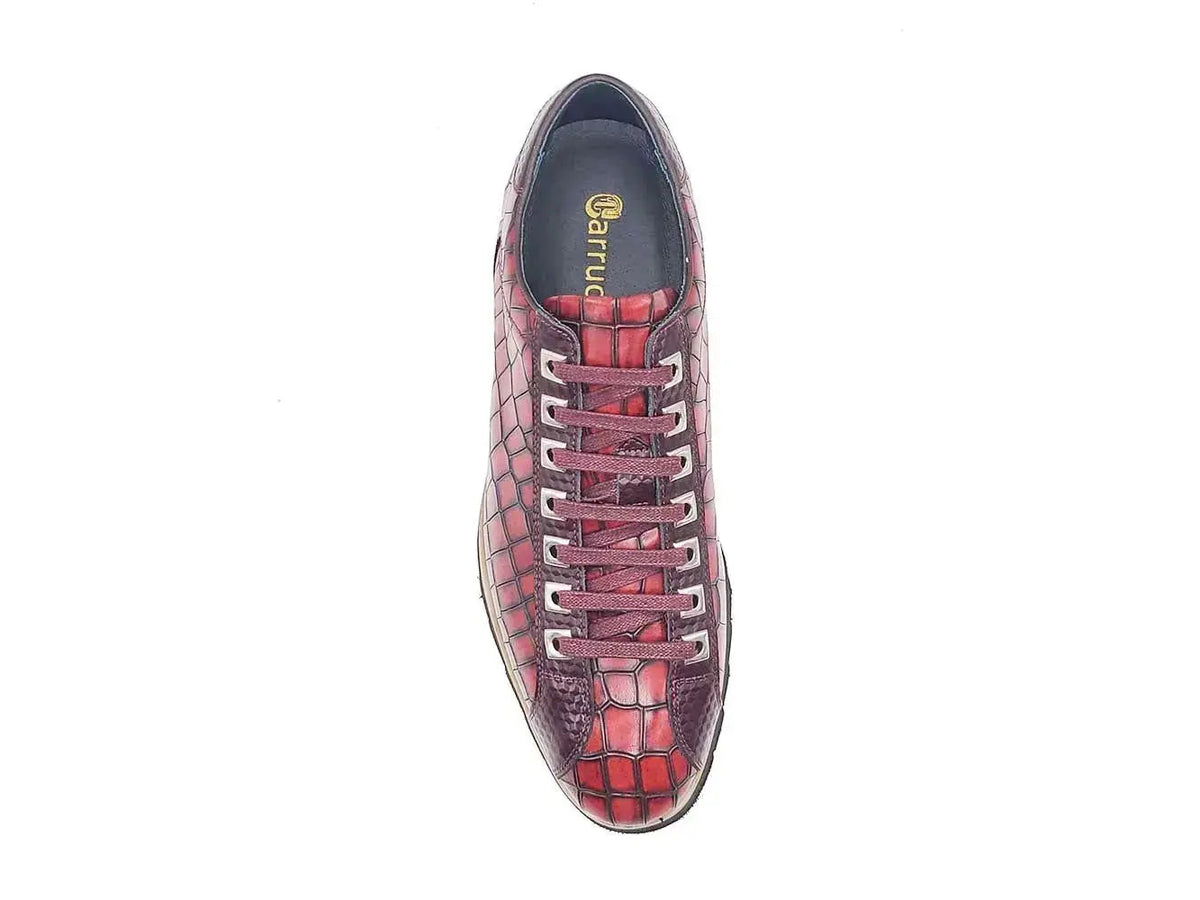 Crocodile Embossed Leather Sneaker