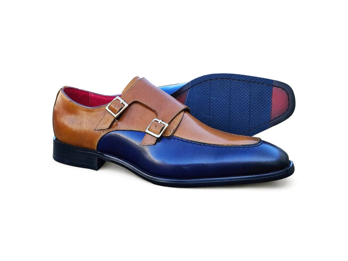 Double Monk Strap Two Tone Loafer