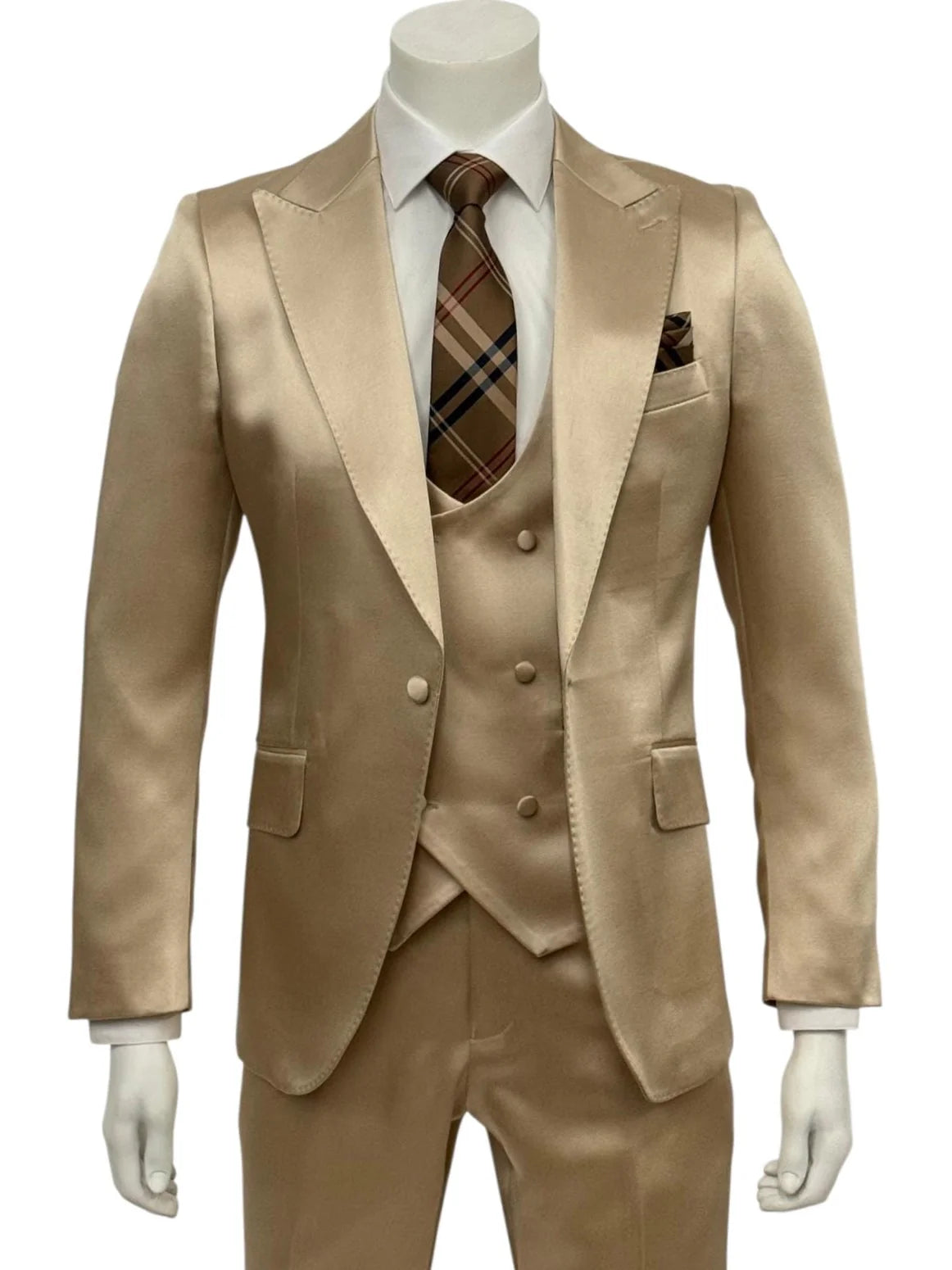 50R - SATIN FLARED LEG SUIT - (SLIM FIT)