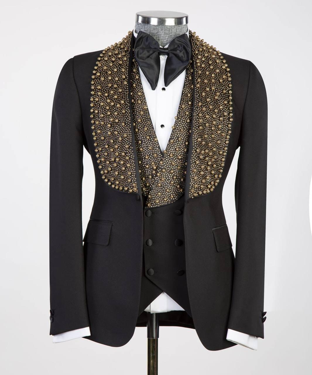 Jewelry Ornament Tuxedo – Black & Gold XXII – view 1